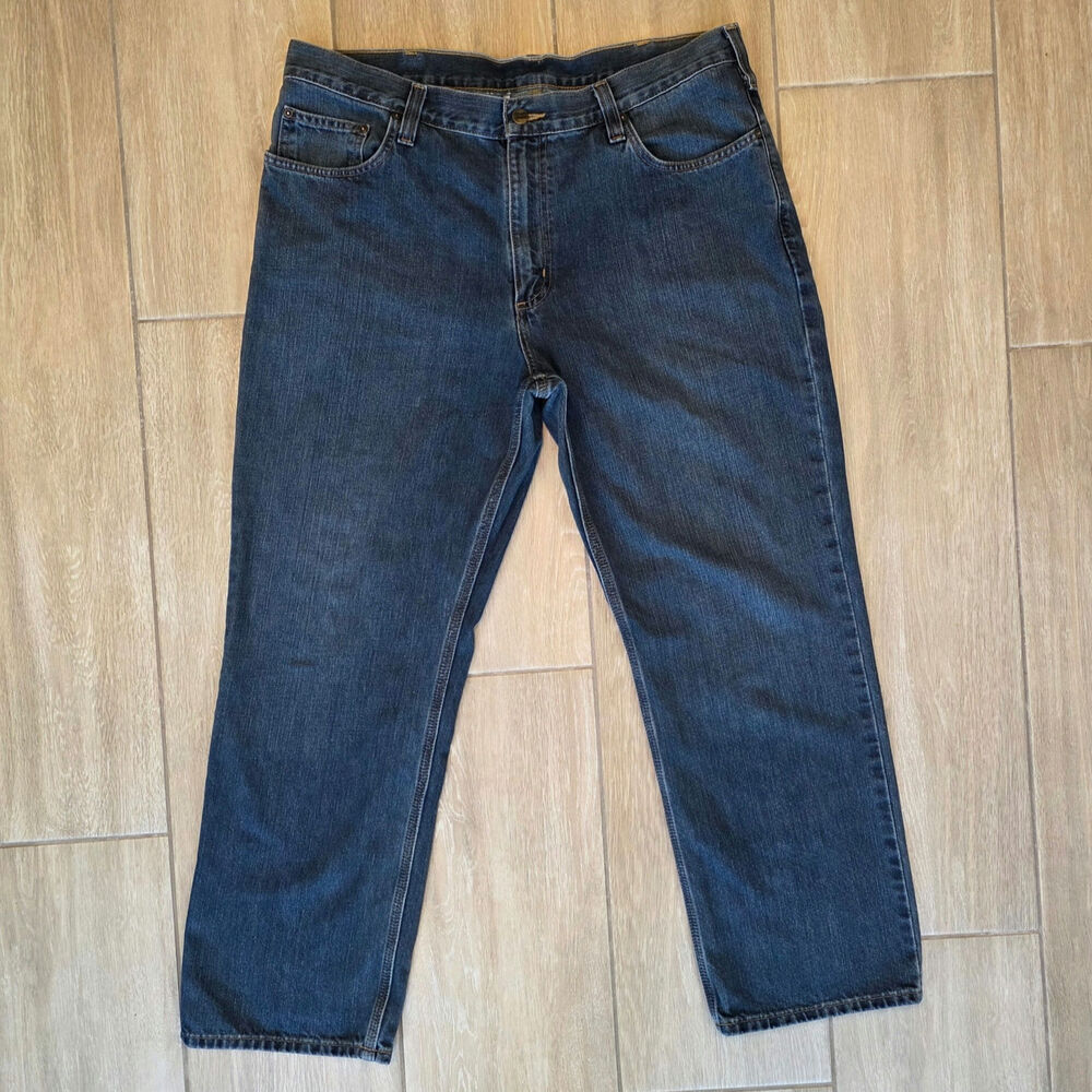 Carhartt USA Made Relaxed Fit Jeans Mens 38x30 Blue Workwear Denim